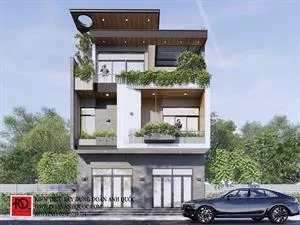 Thiết kế thi công nhà phố hiện đại 3 tầng 9x8m tại Phú Tài Phan Thiết